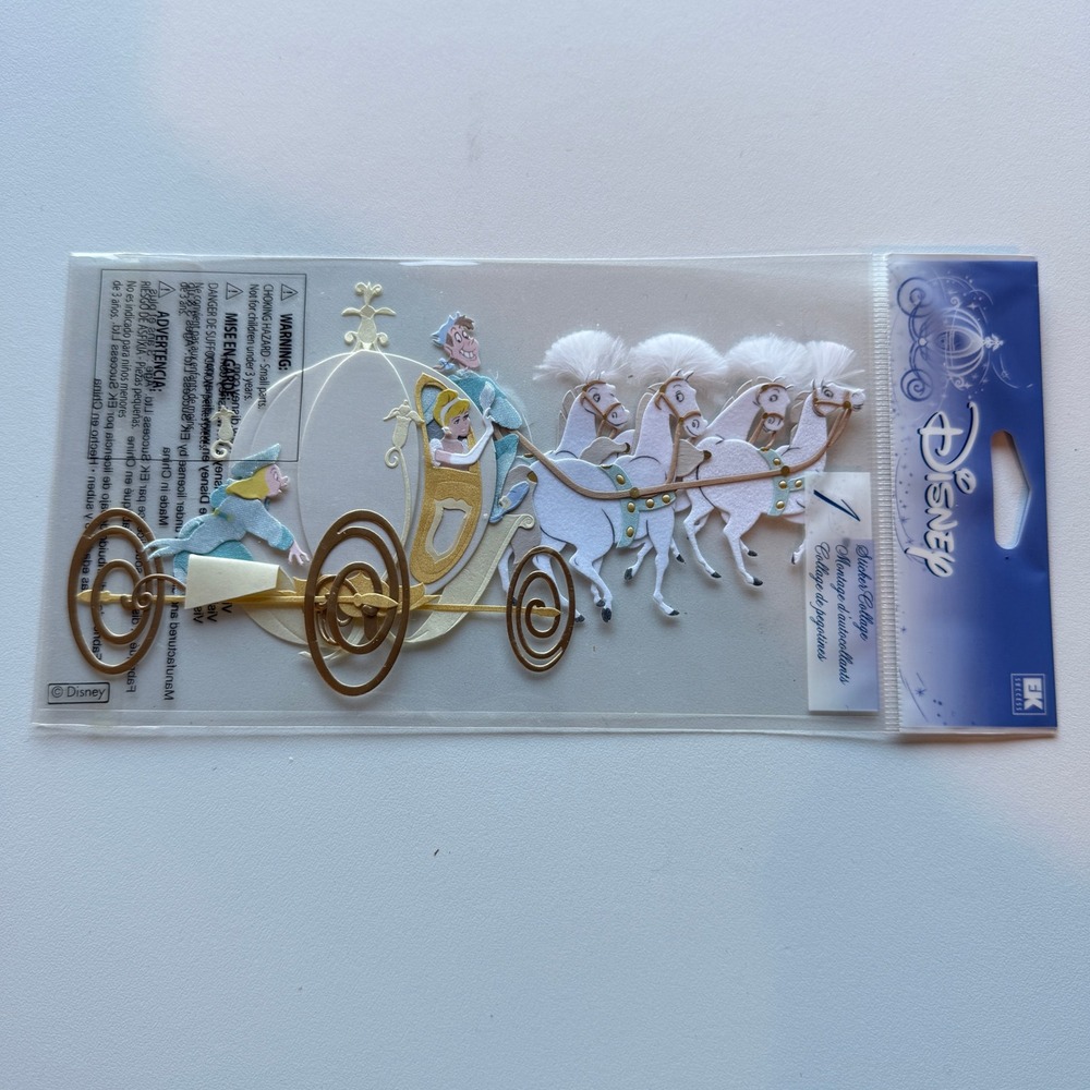 Disney Cinderella Carriage Sticker Collage EK Success 3D Scrapbook DJBP024 NEW